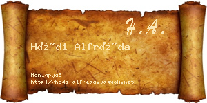 Hódi Alfréda névjegykártya